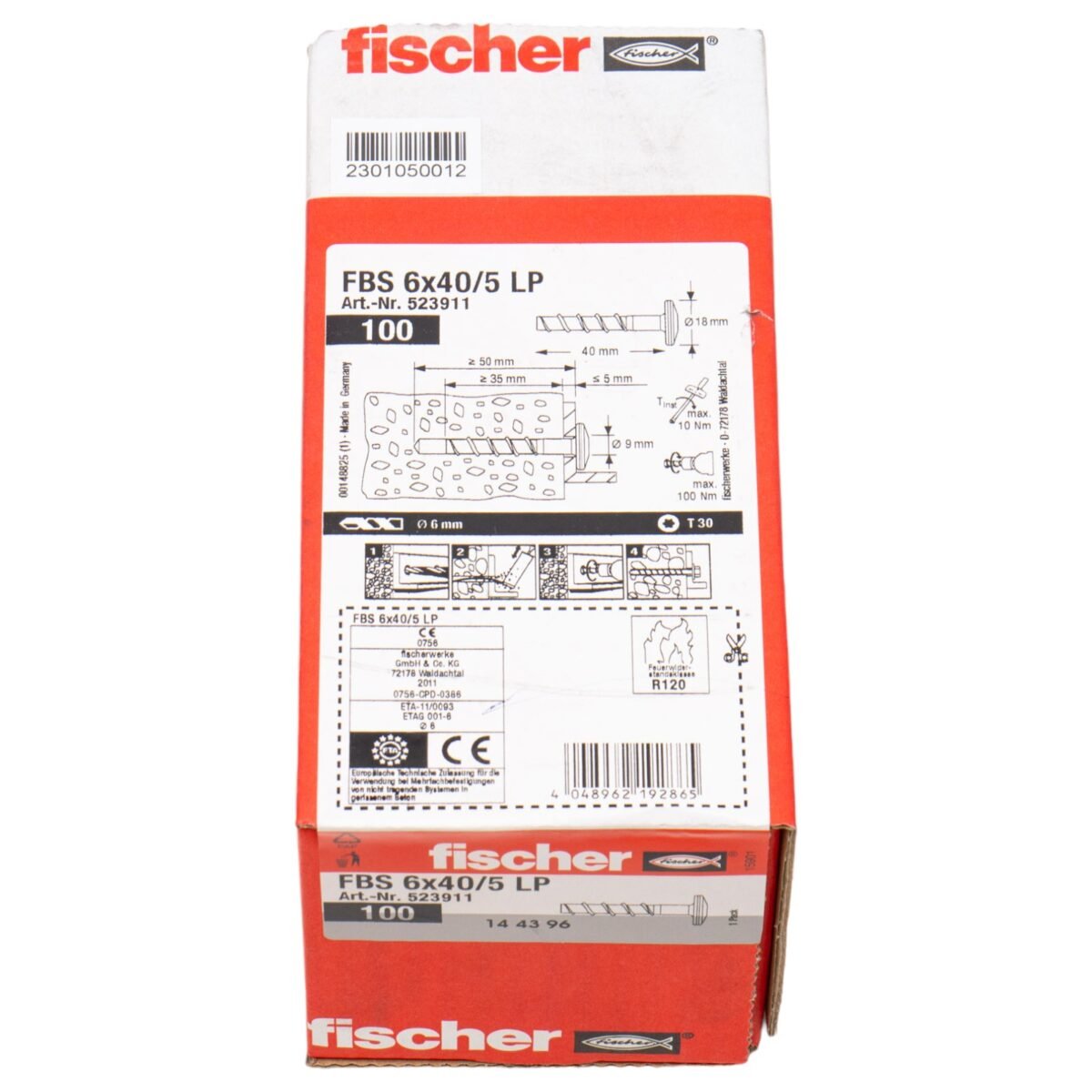 FISCHER FBS 6x40/5 LP (523911) Betonschroef - Afbeelding 2