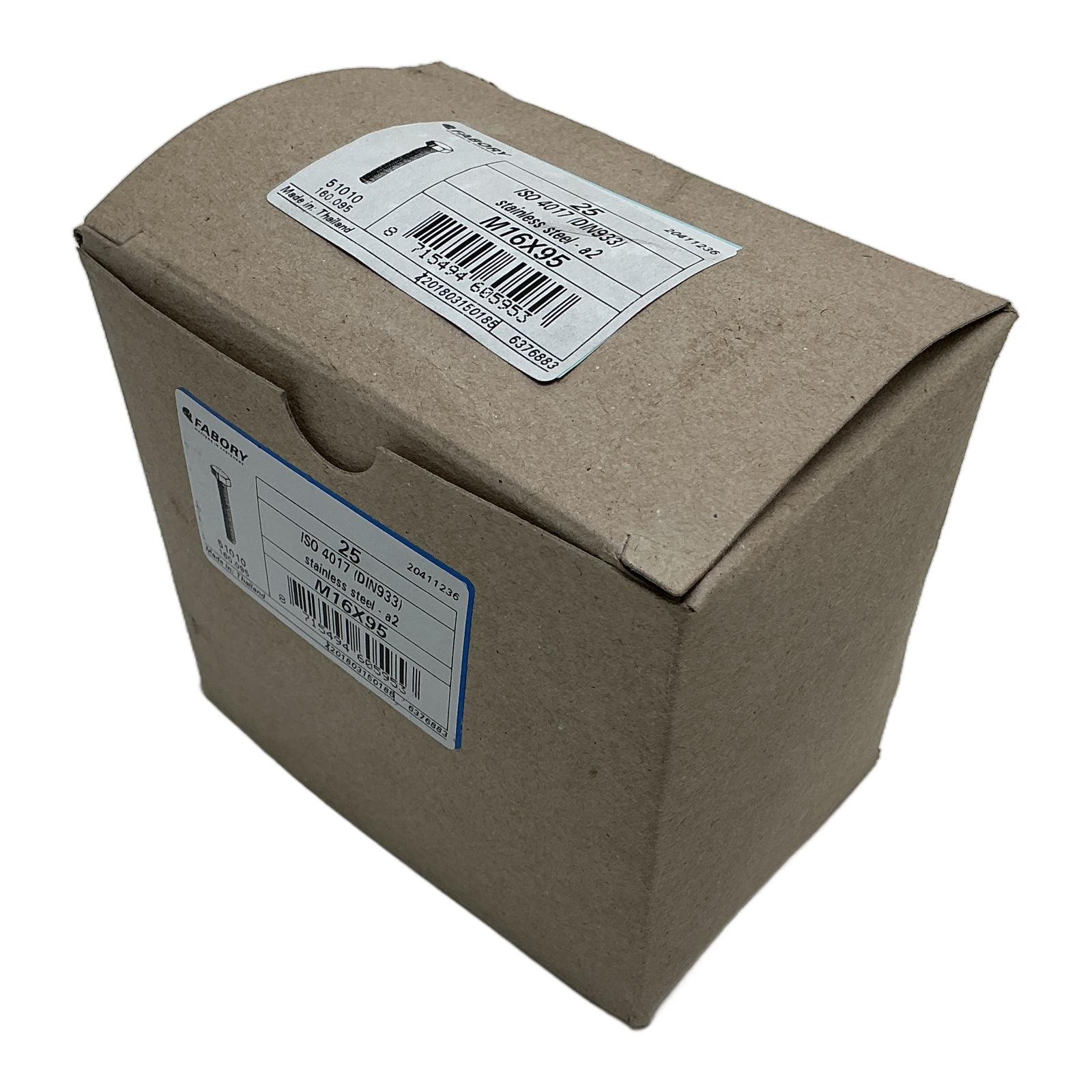 FABORY M16X95 DIN933 ISO4017 51010 160.095 SS FABORY M16X95 DIN933 ISO4017 51010 160.095 SS - Afbeelding 1