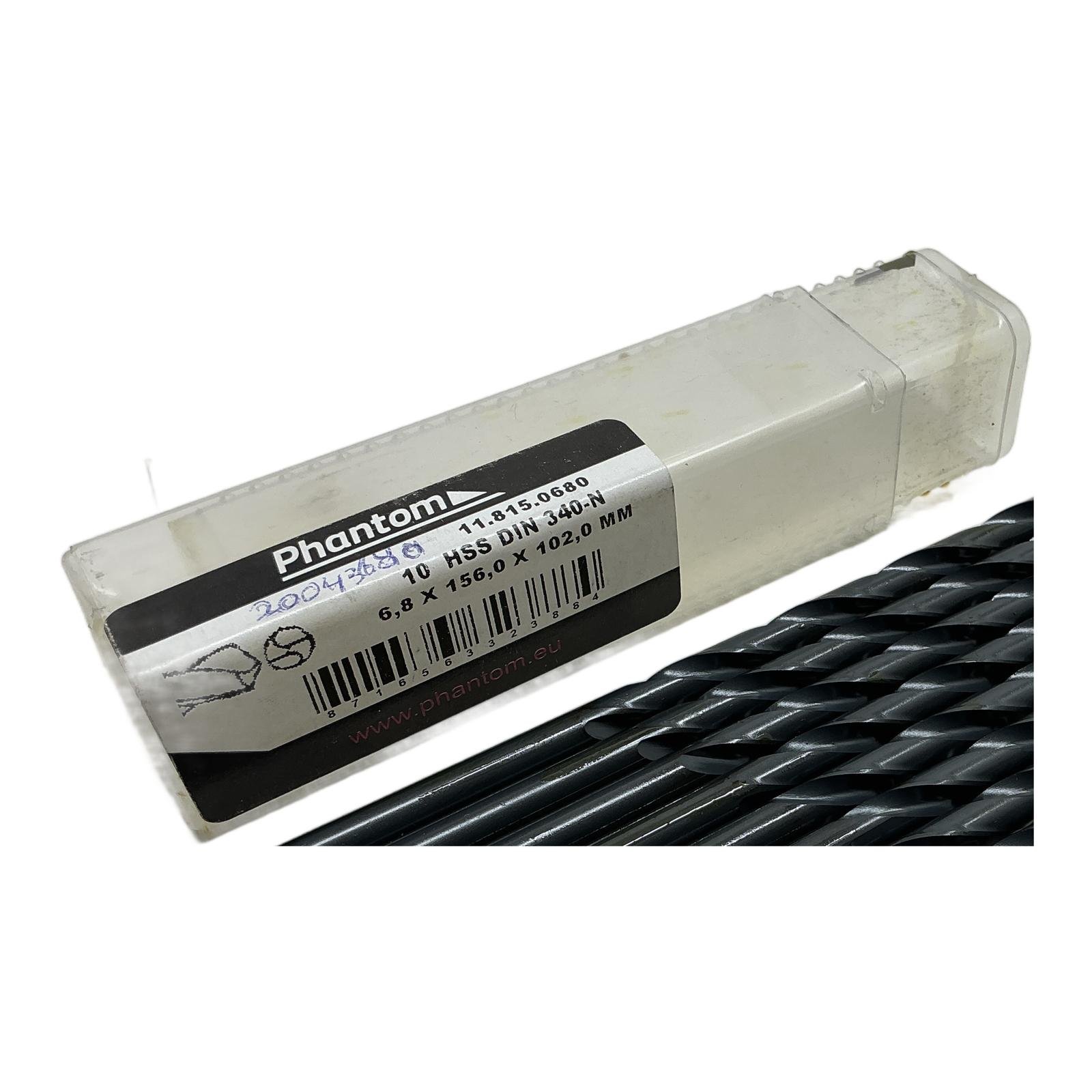 PHANTOM 11.815.0680 HSS Long Series Twist Drill Bit 6.8mm – 8-Pack DIN 340N for Metal PHANTOM 11.815.0680 HSS Long Series Twist Drill Bit 6.8mm – 8-Pack DIN 340N for Metal - Afbeelding 1