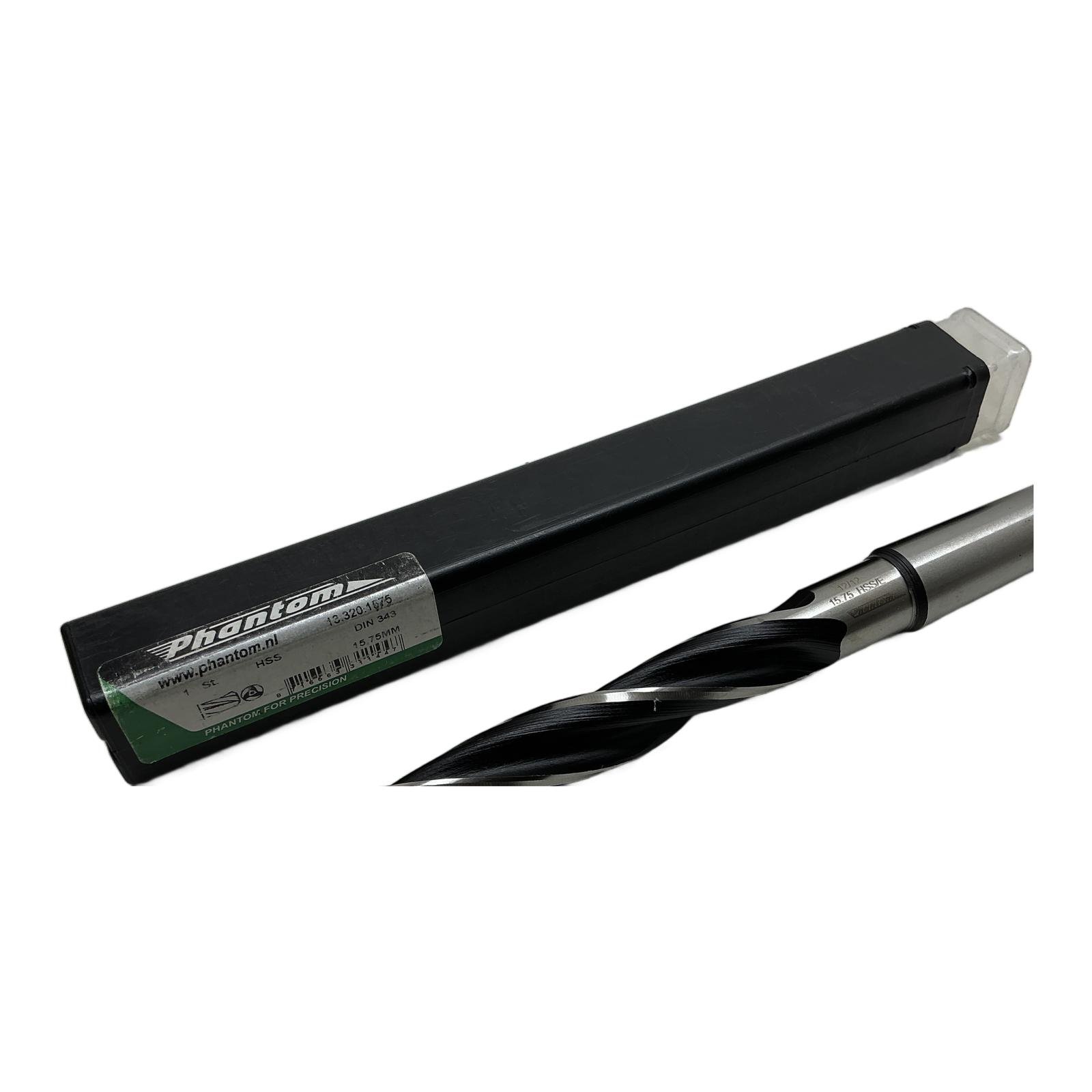 PHANTOM 13.320.1575 HSS Morse Taper Shank Core Drill 15.75mm – DIN 343 3-Flute Cutter PHANTOM 13.320.1575 HSS Morse Taper Shank Core Drill 15.75mm – DIN 343 3-Flute Cutter - Afbeelding 1