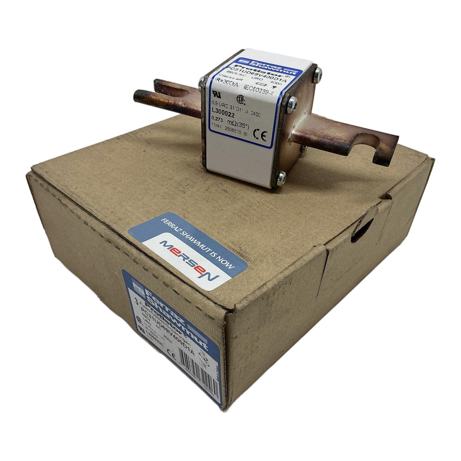 FERRAZ SHAWMUT PC31UD69V400D1A L300022 690VAC 400A FERRAZ SHAWMUT PC31UD69V400D1A L300022 690VAC 400A - Afbeelding 1