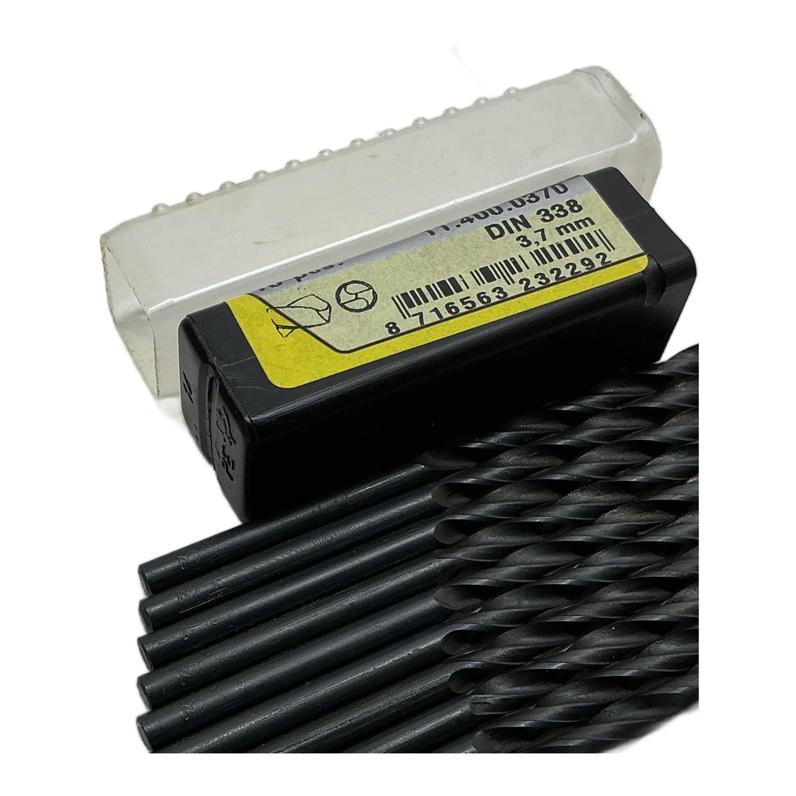 INTERNATIONAL TOOLS 11.400.0370 HSS Twist Drill DIN338 3,7mm (10pcs) INTERNATIONAL TOOLS 11.400.0370 HSS Twist Drill DIN338 3,7mm (10pcs) - Afbeelding 1