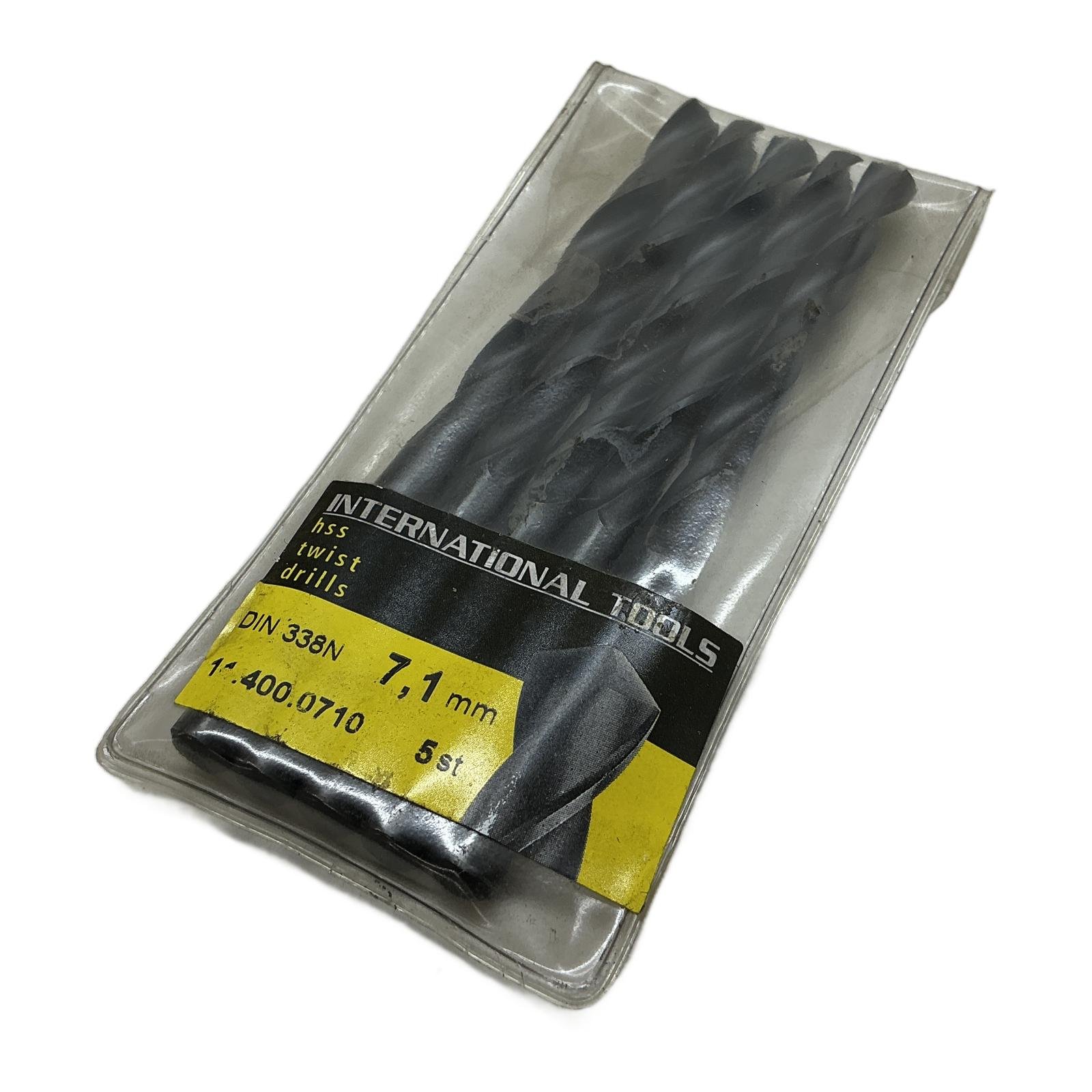 INTERNATIONAL TOOLS 11.400.0710 HSS Twist Drill 7,1mm DIN338N (5pcs) INTERNATIONAL TOOLS 11.400.0710 HSS Twist Drill 7,1mm DIN338N (5pcs) - Afbeelding 1
