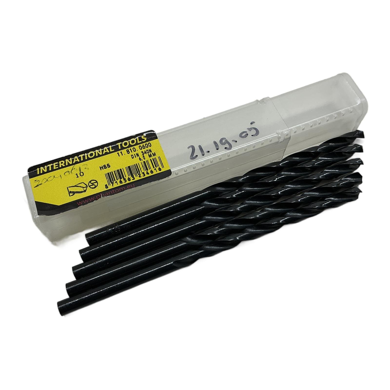 INTERNATIONAL TOOLS 11.810.0600 HSS Twist Drill DIN340N 6,0mm (5pcs) INTERNATIONAL TOOLS 11.810.0600 HSS Twist Drill DIN340N 6,0mm (5pcs) - Afbeelding 1
