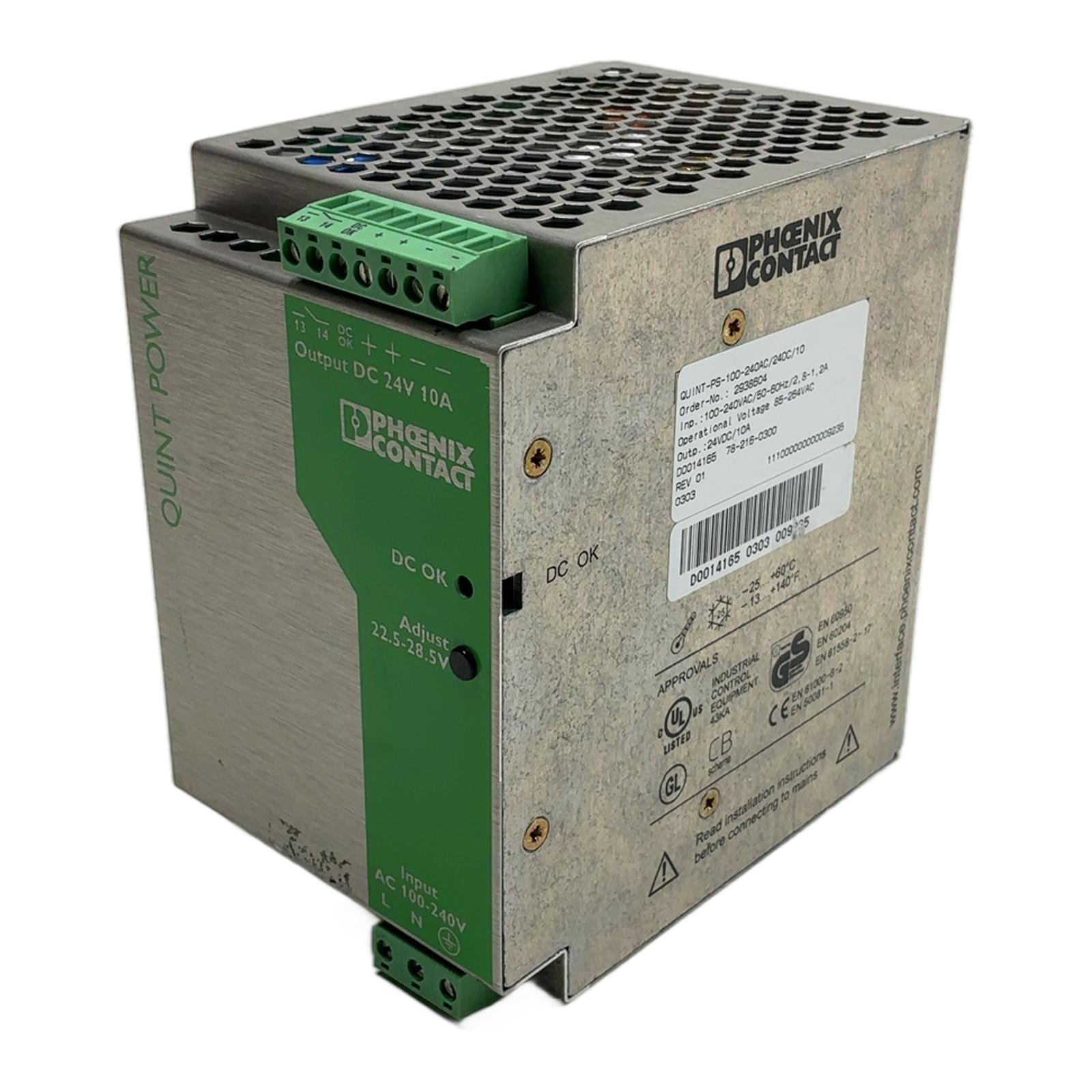 PHOENIX CONTACT QUINT-PS-100-240AC/24DC/10 2938604 PHOENIX CONTACT QUINT-PS-100-240AC/24DC/10 2938604 - Afbeelding 1